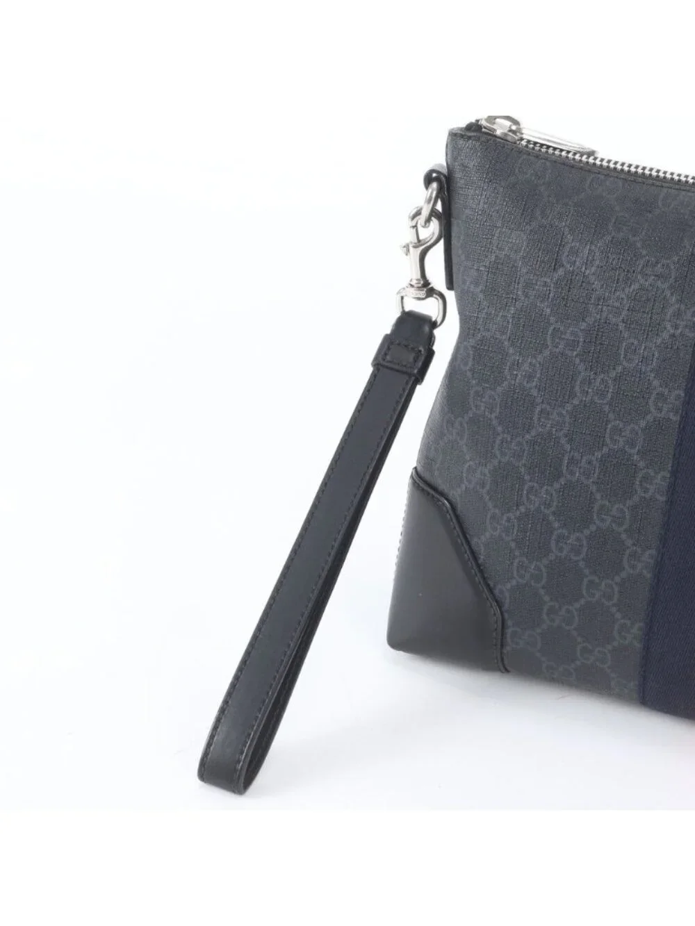 Gucci GG Supreme Sherry Line Leather Clutch Pouch Business